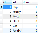 Php, Jquery, Mysql, Html, Css, JavaScript